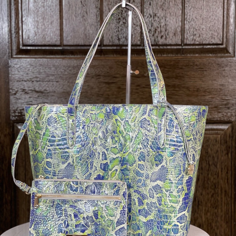 Brahmin Green Viper Melbourne Brooke Tote NWT Handbag